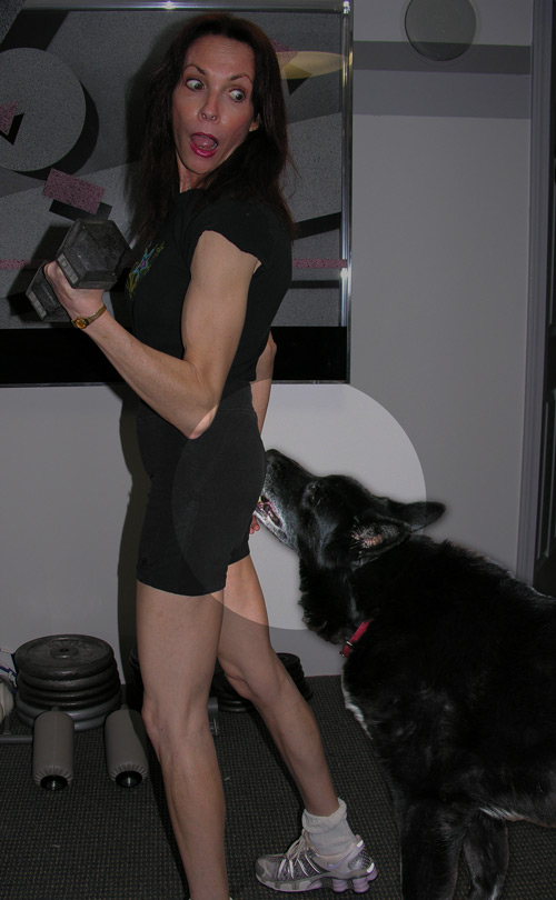 Sam launches a sneak attack in the gym